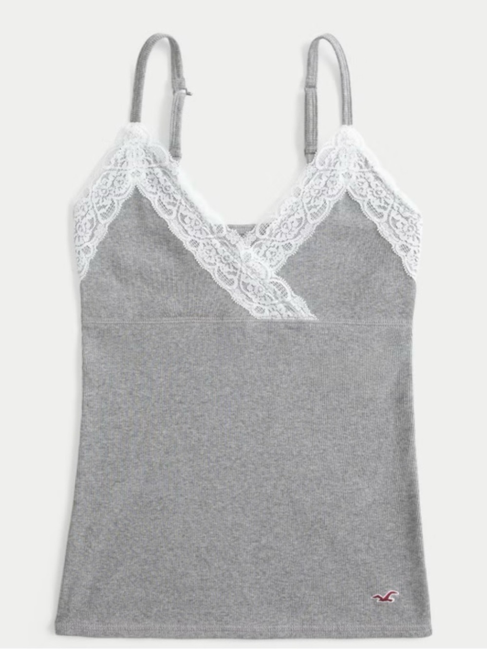 NWT Hollister Wrap Lace Trim Layering Cami Gray xxs